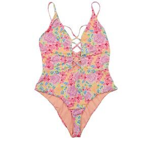 Dippin Daisys Swimsuit Womens XL Pink Bliss One-Piece Floral Summer Pool Beach